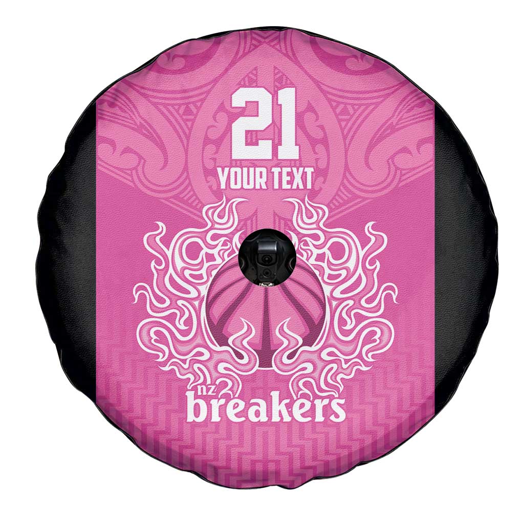 New Zealand Custom Spare Tire Cover Fire Basketball Maori Tribal Pink LT9 - Polynesian Pride