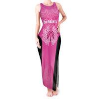 New Zealand Custom Tank Maxi Dress Fire Basketball Maori Tribal Pink LT9 Women Pink - Polynesian Pride