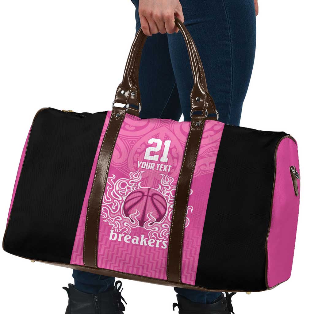 New Zealand Custom Travel Bag Fire Basketball Maori Tribal Pink LT9 - Polynesian Pride