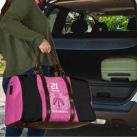 New Zealand Custom Travel Bag Fire Basketball Maori Tribal Pink LT9 - Polynesian Pride