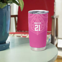 New Zealand Custom Tumbler Cup Fire Basketball Maori Tribal Pink LT9 - Polynesian Pride