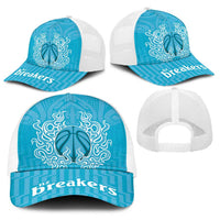 New Zealand Baseball Net Cap Fire Basketball Maori Tribal Sky Blue - Polynesian Pride
