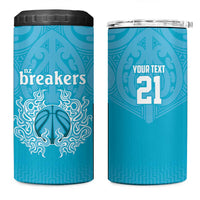 New Zealand Custom 4 in 1 Can Cooler Tumbler Fire Basketball Maori Tribal Sky Blue LT9 One Size: 16 oz Blue - Polynesian Pride
