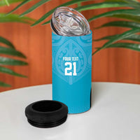 New Zealand Custom 4 in 1 Can Cooler Tumbler Fire Basketball Maori Tribal Sky Blue LT9 - Polynesian Pride