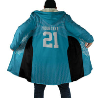 New Zealand Custom Cloak Fire Basketball Maori Tribal Sky Blue - Polynesian Pride