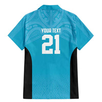 New Zealand Custom Family Matching Mermaid Dress and Hawaiian Shirt Fire Basketball Maori Tribal Sky Blue LT9 - Polynesian Pride