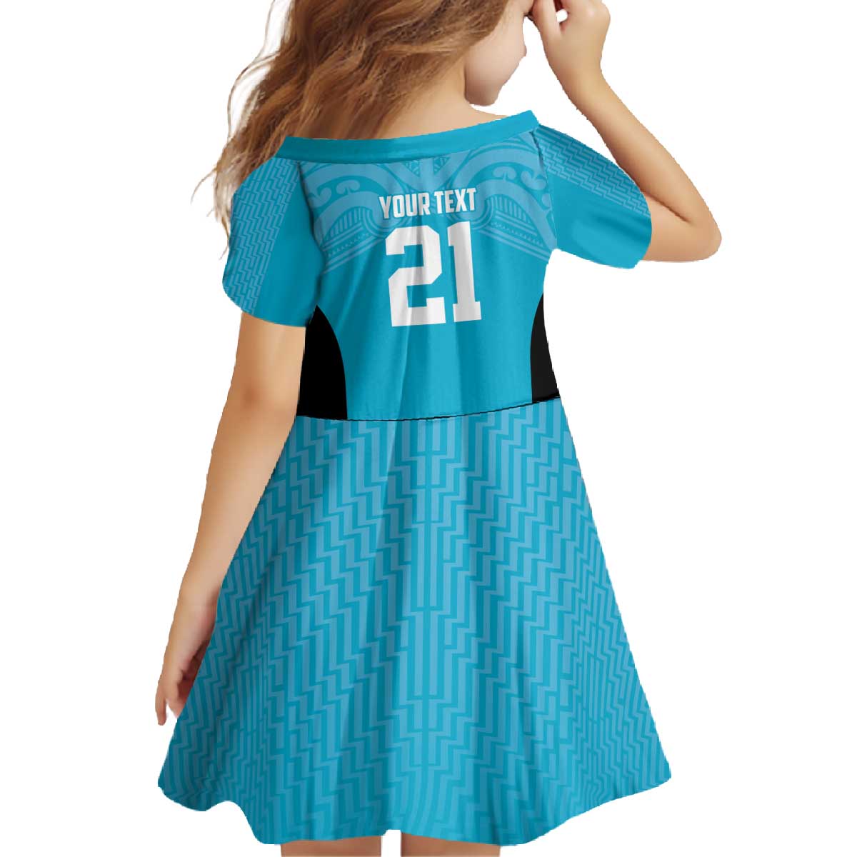 New Zealand Custom Family Matching Off The Shoulder Long Sleeve Dress and Hawaiian Shirt Fire Basketball Maori Tribal Sky Blue LT9 - Polynesian Pride