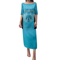 New Zealand Custom Family Matching Puletasi and Hawaiian Shirt Fire Basketball Maori Tribal Sky Blue - Polynesian Pride