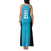 New Zealand Custom Family Matching Tank Maxi Dress and Hawaiian Shirt Fire Basketball Maori Tribal Sky Blue LT9 - Polynesian Pride