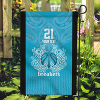 New Zealand Custom Garden Flag Fire Basketball Maori Tribal Sky Blue LT9 Garden Flag Blue - Polynesian Pride