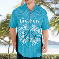 New Zealand Custom Hawaiian Shirt Fire Basketball Maori Tribal Sky Blue LT9 - Polynesian Pride