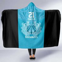 New Zealand Custom Hooded Blanket Fire Basketball Maori Tribal Sky Blue LT9 One Size Blue - Polynesian Pride