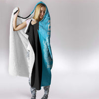New Zealand Custom Hooded Blanket Fire Basketball Maori Tribal Sky Blue LT9 - Polynesian Pride