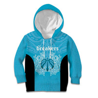 New Zealand Custom Kid Hoodie Fire Basketball Maori Tribal Sky Blue LT9 Hoodie Blue - Polynesian Pride