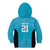 New Zealand Custom Kid Hoodie Fire Basketball Maori Tribal Sky Blue - Polynesian Pride
