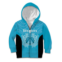 New Zealand Custom Kid Hoodie Fire Basketball Maori Tribal Sky Blue LT9 Zip Hoodie Blue - Polynesian Pride