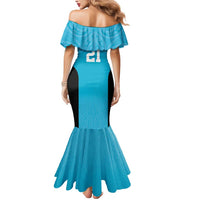 New Zealand Custom Mermaid Dress Fire Basketball Maori Tribal Sky Blue LT9 - Polynesian Pride