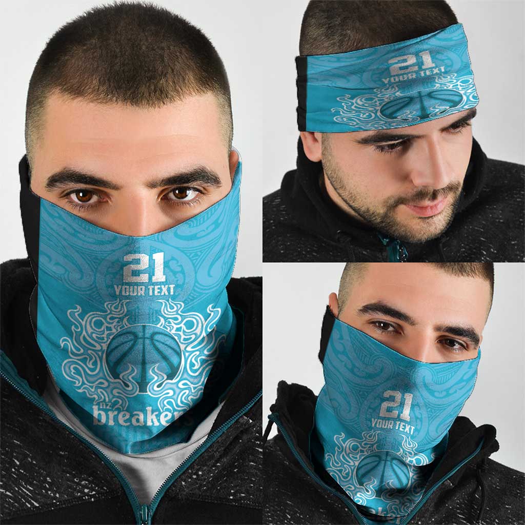 New Zealand Neck Gaiter Fire Basketball Maori Tribal Sky Blue LT9