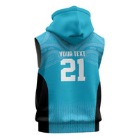 New Zealand Custom Sleeveless Hoodie Fire Basketball Maori Tribal Sky Blue LT9 - Polynesian Pride