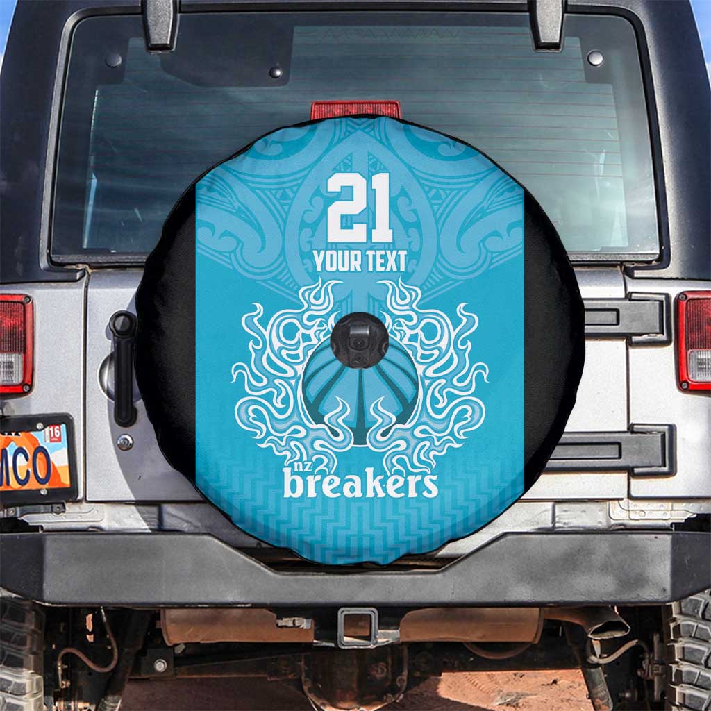 New Zealand Custom Spare Tire Cover Fire Basketball Maori Tribal Sky Blue LT9 Blue - Polynesian Pride