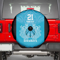 New Zealand Custom Spare Tire Cover Fire Basketball Maori Tribal Sky Blue LT9 - Polynesian Pride