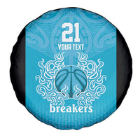 New Zealand Custom Spare Tire Cover Fire Basketball Maori Tribal Sky Blue LT9 - Polynesian Pride