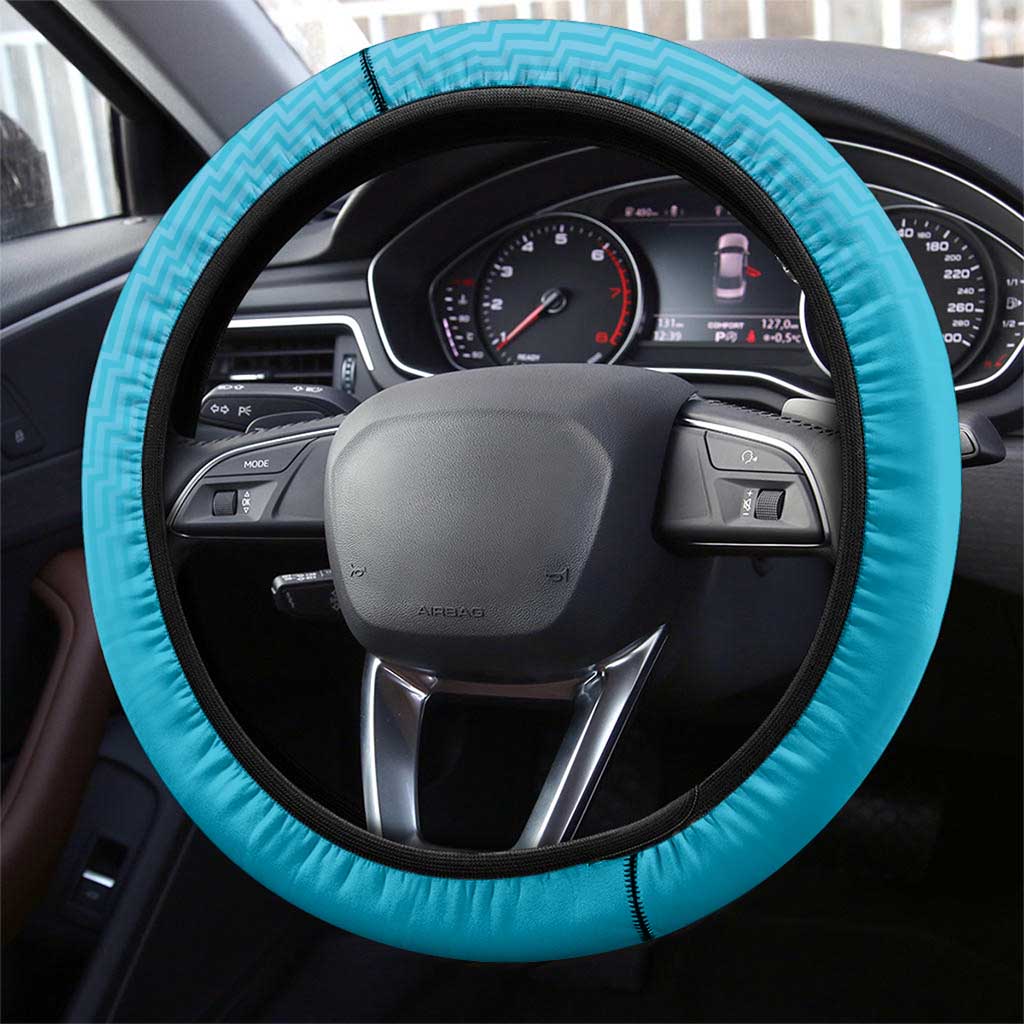 New Zealand Steering Wheel Cover Fire Basketball Maori Tribal Sky Blue LT9 - Polynesian Pride