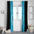 New Zealand Custom Window Curtain Fire Basketball Maori Tribal Sky Blue - Polynesian Pride