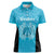 New Zealand Custom Women Polo Shirt Fire Basketball Maori Tribal Sky Blue - Polynesian Pride