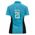 New Zealand Custom Women Polo Shirt Fire Basketball Maori Tribal Sky Blue - Polynesian Pride