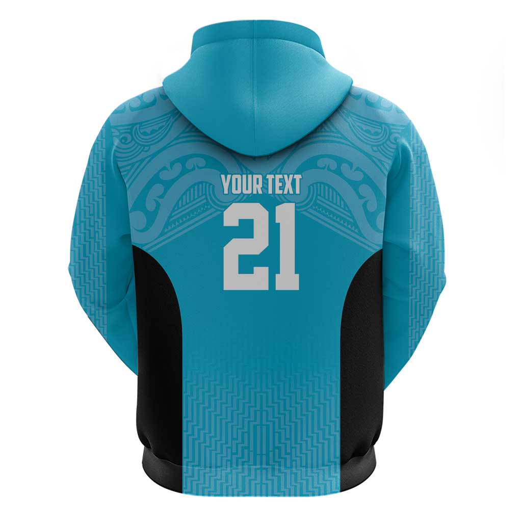 New Zealand Custom Zip Hoodie Fire Basketball Maori Tribal Sky Blue LT9 - Polynesian Pride
