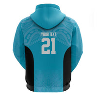New Zealand Custom Zip Hoodie Fire Basketball Maori Tribal Sky Blue LT9 - Polynesian Pride