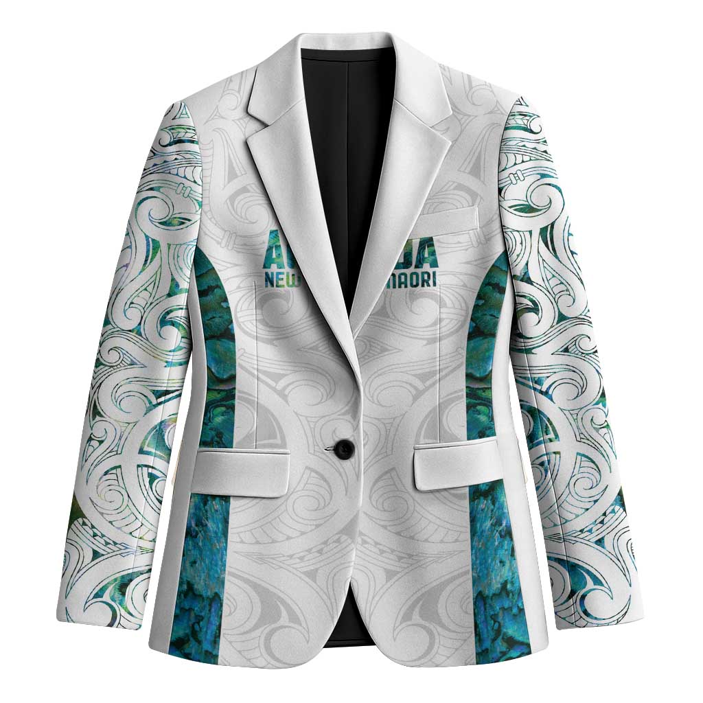 Custom New Zealand Aotearoa Blazer Green Maori Paua Shell Indigenous - Polynesian Pride