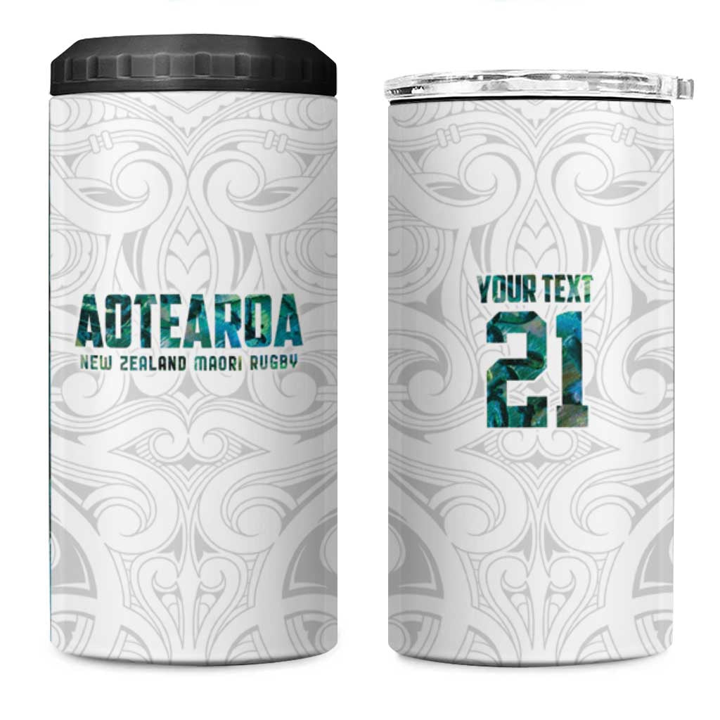 Custom New Zealand Aotearoa 4 in 1 Can Cooler Tumbler Green Maori Paua Shell Indigenous LT9 One Size: 16 oz Green - Polynesian Pride