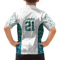 Custom New Zealand Aotearoa Family Matching Long Sleeve Bodycon Dress and Hawaiian Shirt Green Maori Paua Shell Indigenous LT9 - Polynesian Pride