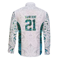 Custom New Zealand Aotearoa Family Matching Long Sleeve Bodycon Dress and Hawaiian Shirt Green Maori Paua Shell Indigenous LT9 - Polynesian Pride