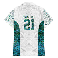 Custom New Zealand Aotearoa Family Matching Off Shoulder Maxi Dress and Hawaiian Shirt Green Maori Paua Shell Indigenous LT9 - Polynesian Pride