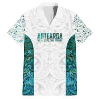 Custom New Zealand Aotearoa Family Matching Summer Maxi Dress and Hawaiian Shirt Green Maori Paua Shell Indigenous LT9 Dad's Shirt - Short Sleeve Green - Polynesian Pride