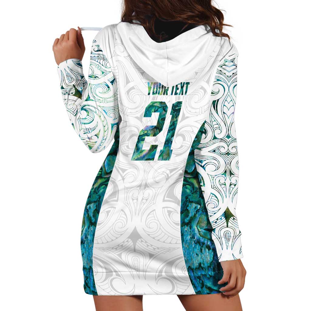Custom New Zealand Aotearoa Hoodie Dress Green Maori Paua Shell Indigenous LT9 - Polynesian Pride