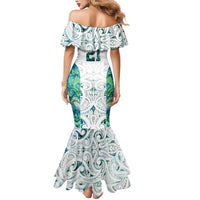 Custom New Zealand Aotearoa Mermaid Dress Green Maori Paua Shell Indigenous - Polynesian Pride