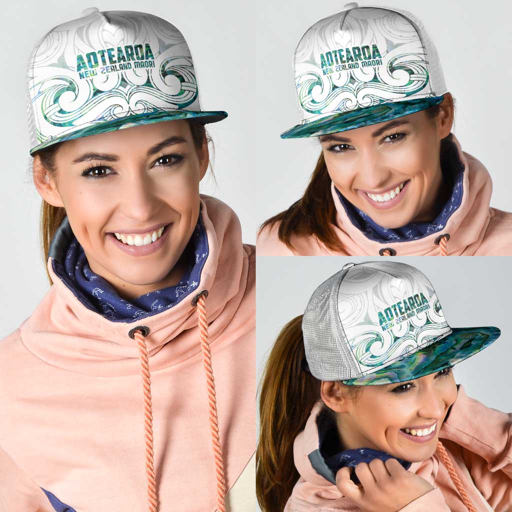 New Zealand Aotearoa Mesh Trucker Cap Green Maori Papua Shell Indigenous - Polynesian Pride