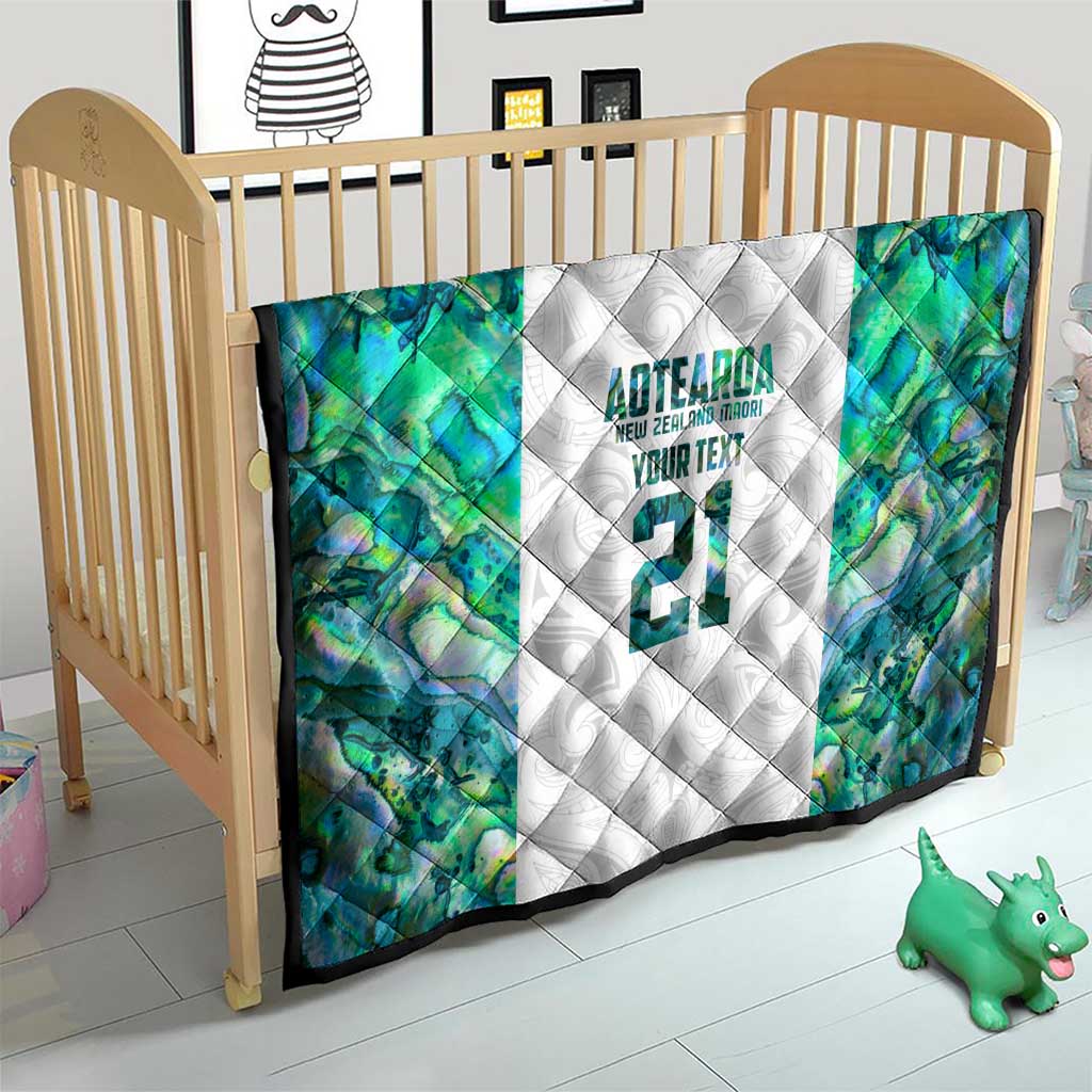 Custom New Zealand Aotearoa Quilt Green Maori Paua Shell Indigenous - Polynesian Pride