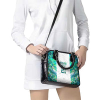 Custom New Zealand Aotearoa Shoulder Handbag Green Maori Paua Shell Indigenous - Polynesian Pride