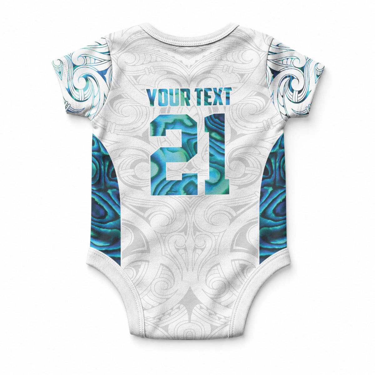 Custom New Zealand Aotearoa Baby Onesie Maori Paua Shell Indigenous