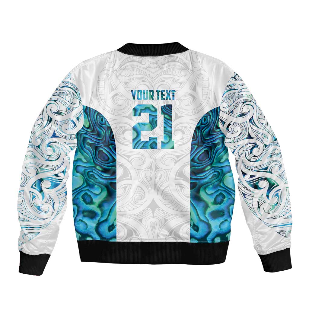 Custom New Zealand Aotearoa Bomber Jacket Maori Paua Shell Indigenous - Polynesian Pride