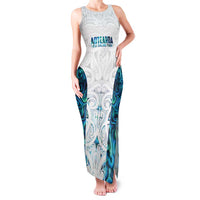 Custom New Zealand Aotearoa Family Matching Tank Maxi Dress and Hawaiian Shirt Maori Paua Shell Indigenous LT9 Mom's Dress Blue - Polynesian Pride