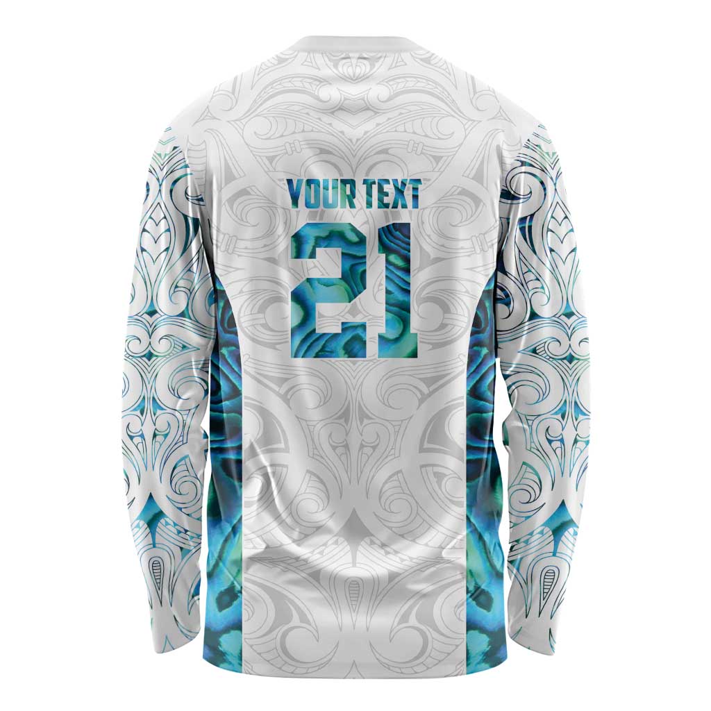 Custom New Zealand Aotearoa Long Sleeve Shirt Maori Paua Shell Indigenous - Polynesian Pride