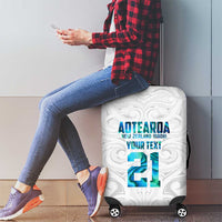 Custom New Zealand Aotearoa Luggage Cover Maori Paua Shell Indigenous - Polynesian Pride