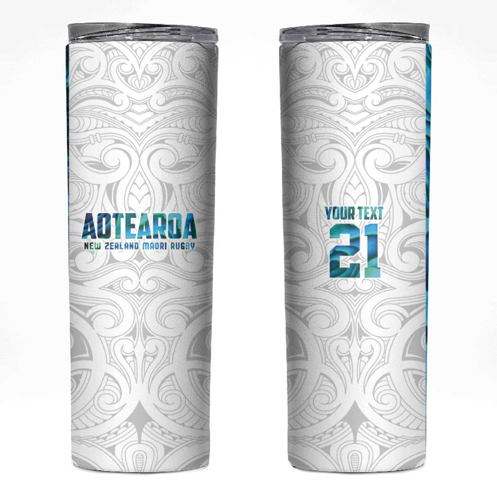 Custom New Zealand Aotearoa Skinny Tumbler Maori Paua Shell Indigenous LT9 Blue - Polynesian Pride