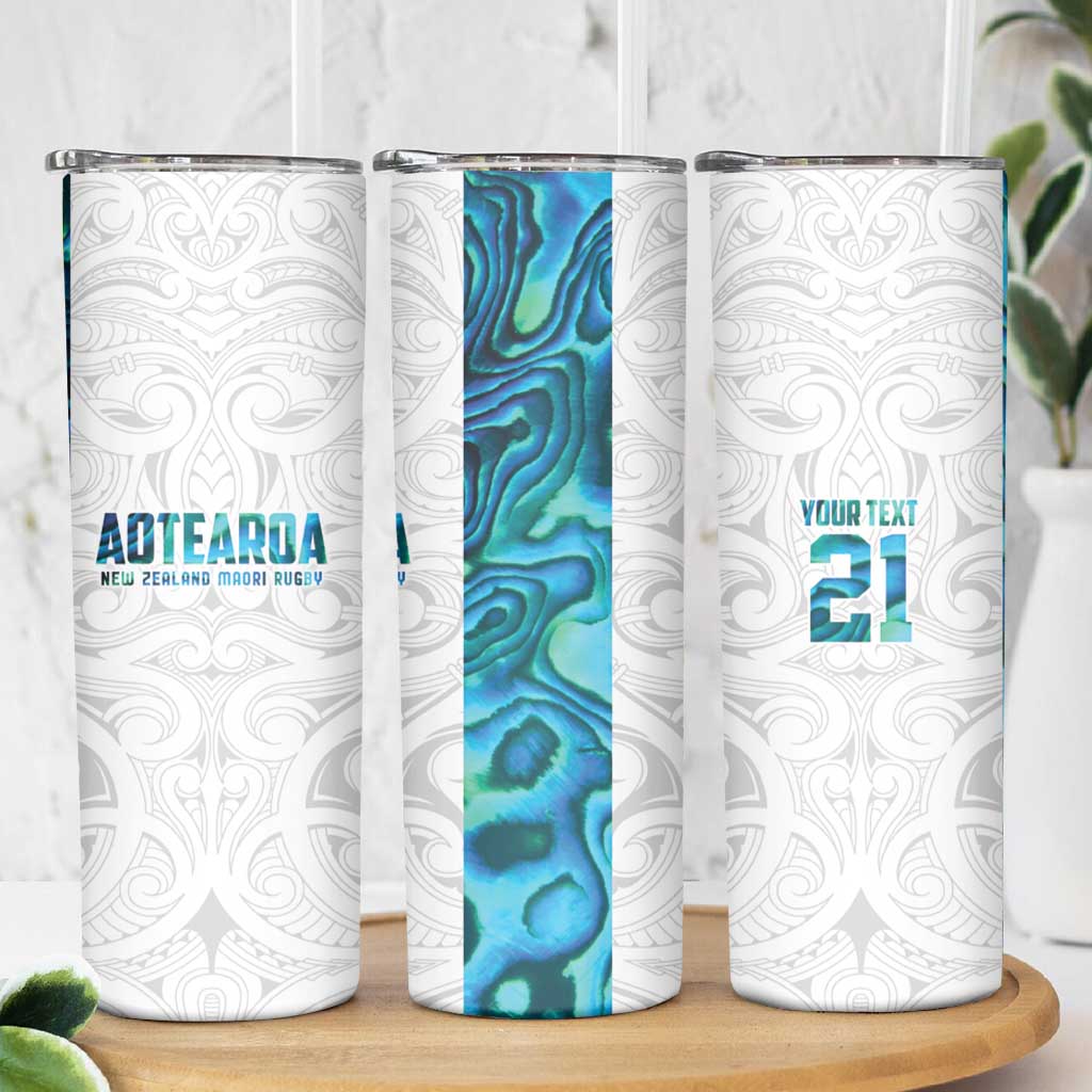 Custom New Zealand Aotearoa Skinny Tumbler Maori Paua Shell Indigenous LT9 - Polynesian Pride